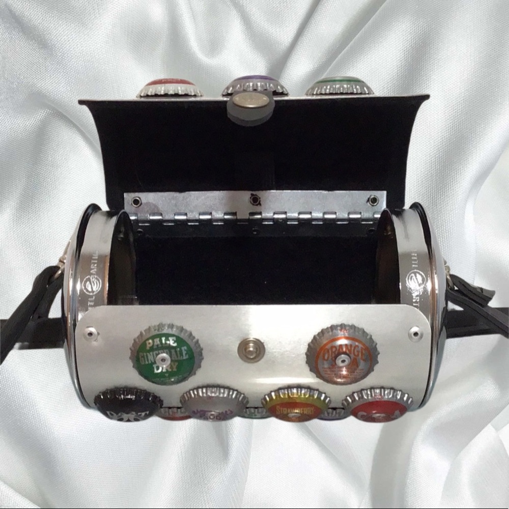 Littlearth Recycled Bottle Cap Cylinder Shape Metal Crossbody, Rubber Strap - Picture 10 of 13